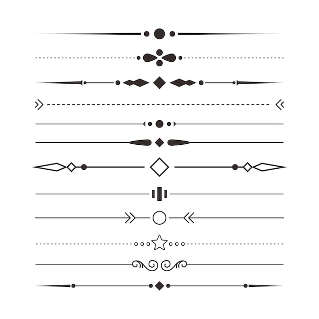 벡터 다양한 디바이더 요소 디자인 세트