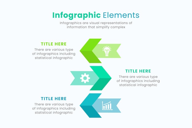 ベクトル プレゼンテーションのためのベクトル矢印インフォグラフィックデザインテンプレートのセット