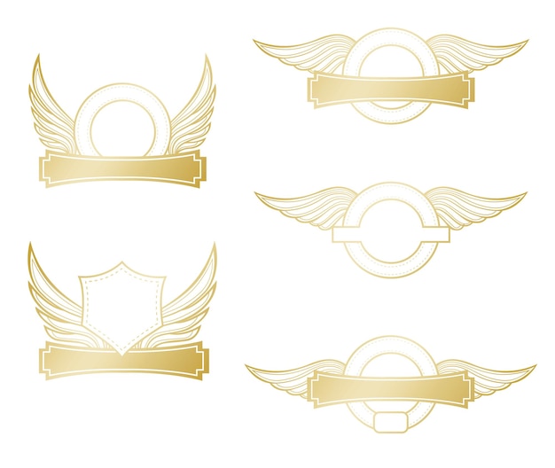ベクトル ベクトルゴールドウイングのロゴのセット