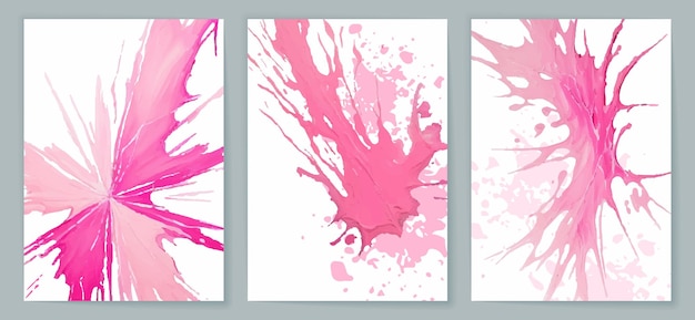 ベクトル ベクトル グランジ バナーのセット手描きの抽象的な背景インク ブラシ ストロークの混乱