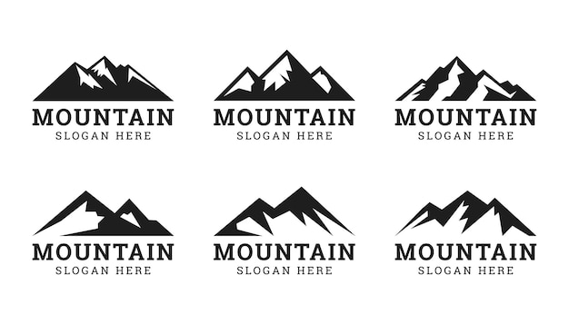 ベクトル 山のベクトルのロゴのセット