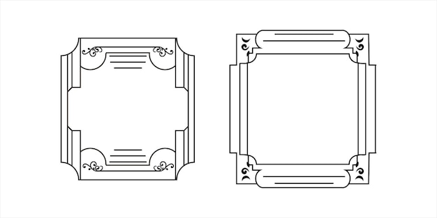 장식 스타일의 빈티지 테두리 프레임 벡터 세트