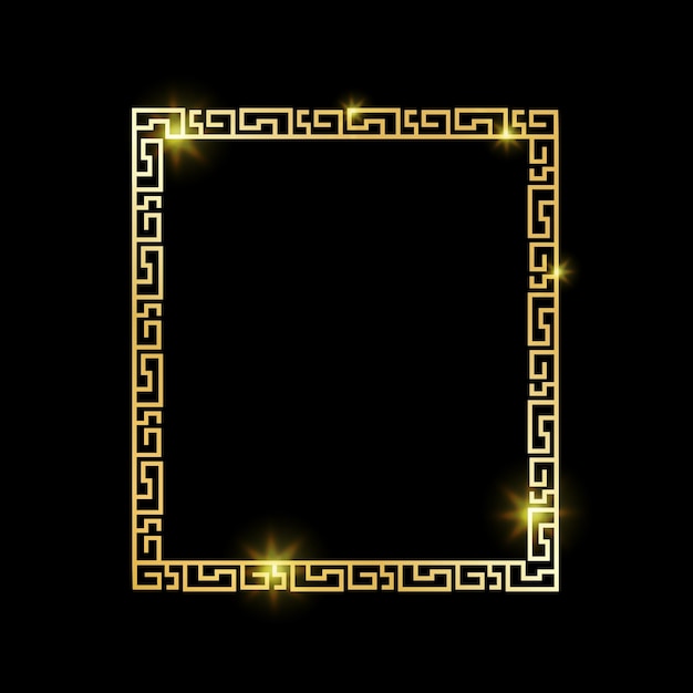 Набор старинных роскошных золотых древнегреческих границ прямоугольной рамки для украшения логотипа