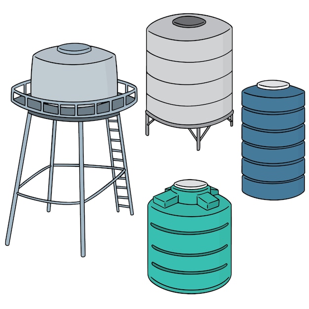 벡터 물 저장 탱크 세트