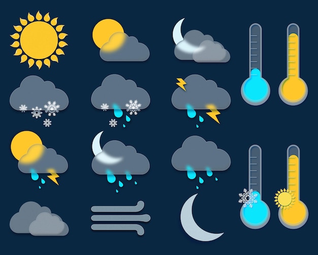 天気予報アイコンのセット