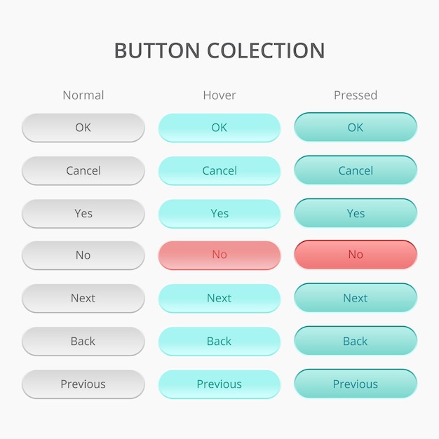 Вектор Набор кнопок веб-дизайна с тремя разными стилями