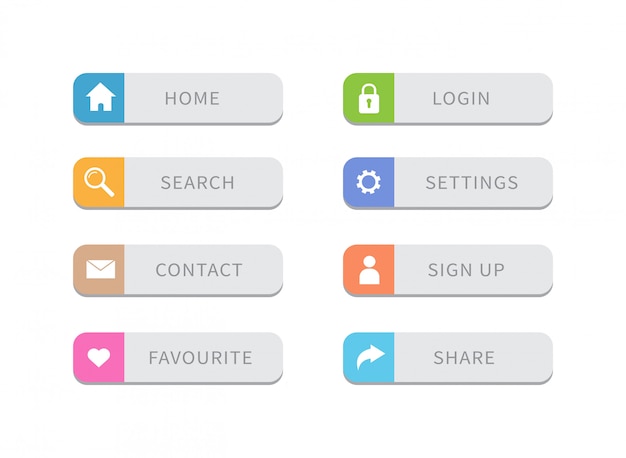 ベクトル ウェブサイトのボタンのセット