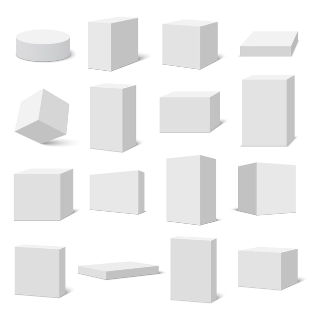 Вектор Набор белых коробок. иллюстрации.