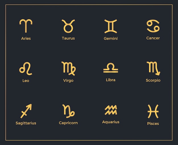 Набор шаблонов знаков зодиака