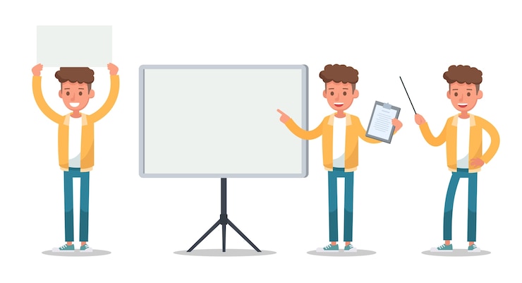 Vector set of office man worker character 