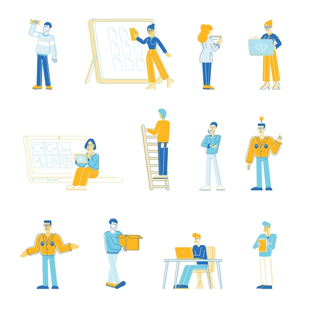 Vector set of office people managers illustration