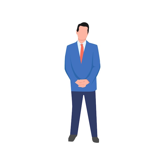 Vector set of office workers in blue suits people