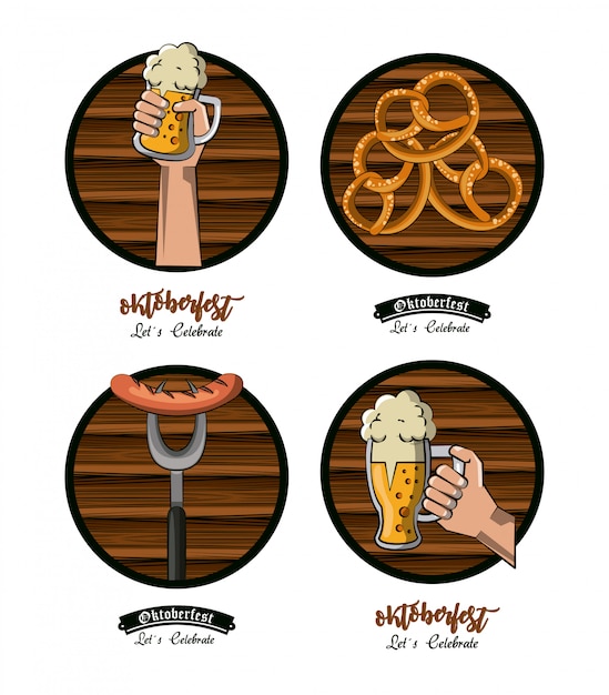 Vector set of oktober festival emblems