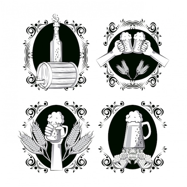 Vector set of oktober festival emblems