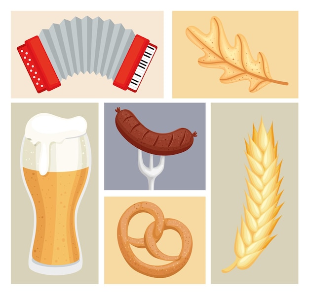 Vector set oktoberfest-objecten