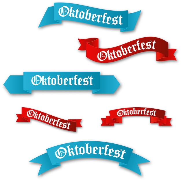 Set di nastri rossi e blu dell'oktoberfest