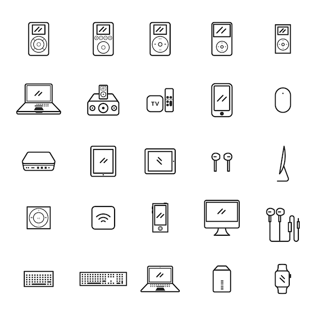 Set of old gadget icon