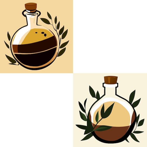 set of olive oil icon vector
