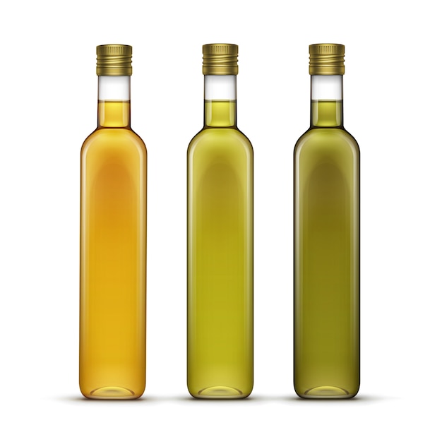  Set of Olive or Sunflower Oil Glass Bottles