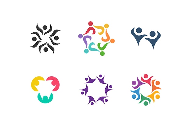 Set of ommunity logo design collection with modern idea concept