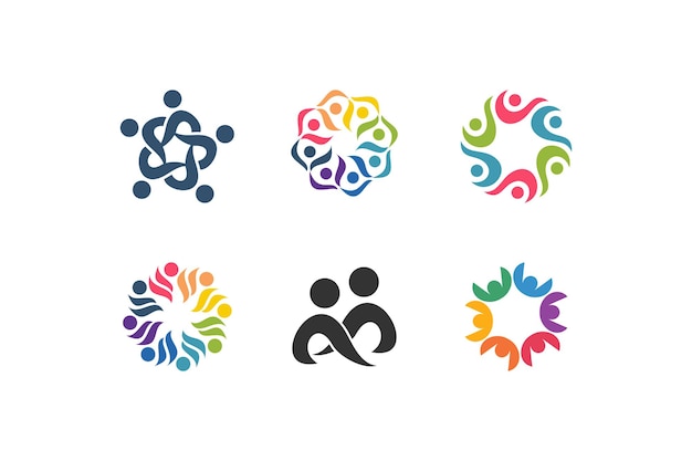 Vector set of ommunity logo design collection with modern idea concept