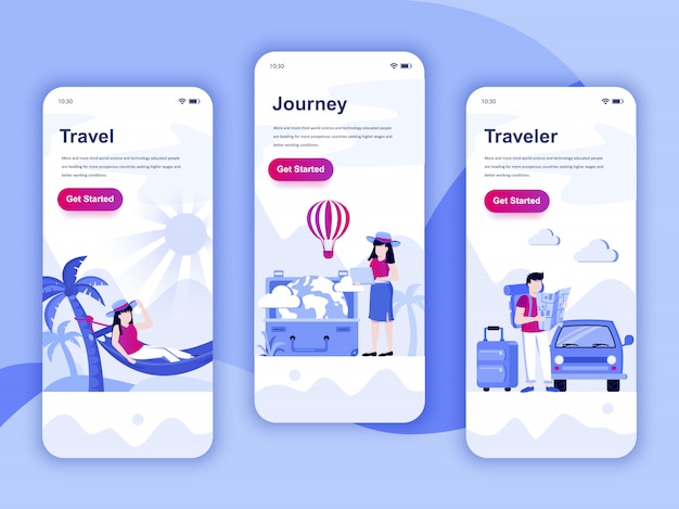 Set of onboarding screens user interface kit