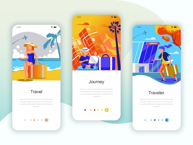 Set of onboarding screens user interface kit