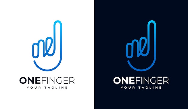 Set of one finger or 1 finger  logo creative design for all uses