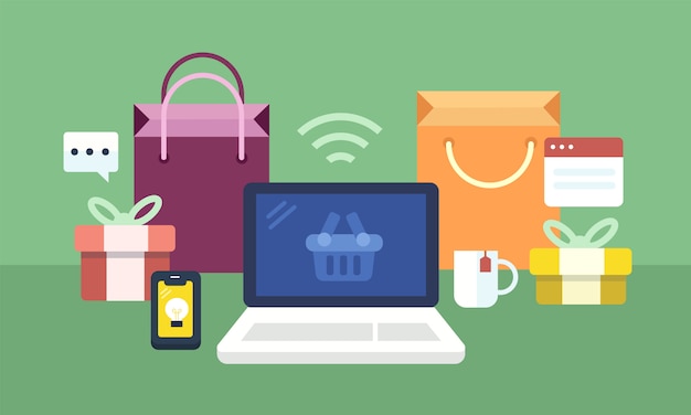 Set of online shopping icons