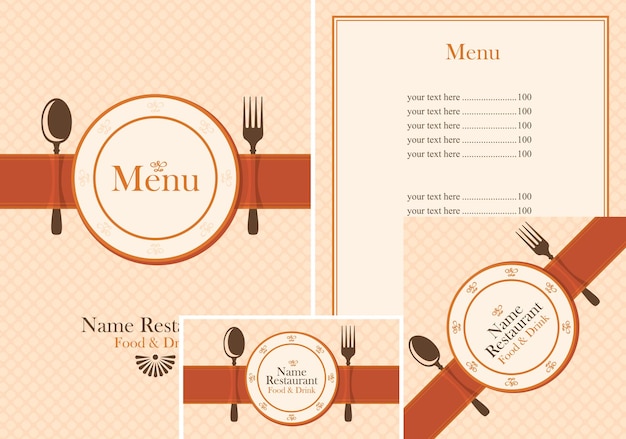 set ontwerpelementen voor een restaurant