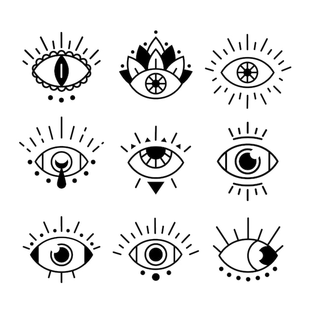 Vector set oog symbolen geïsoleerd op wit