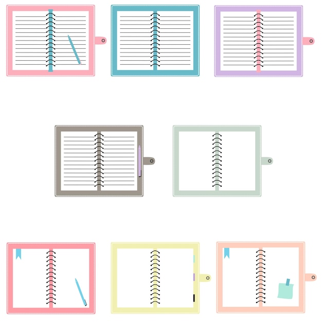 Vector set of open binder illustration