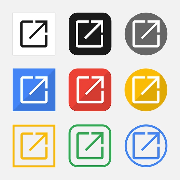 Set of Open In New icons for your web site or mobile app