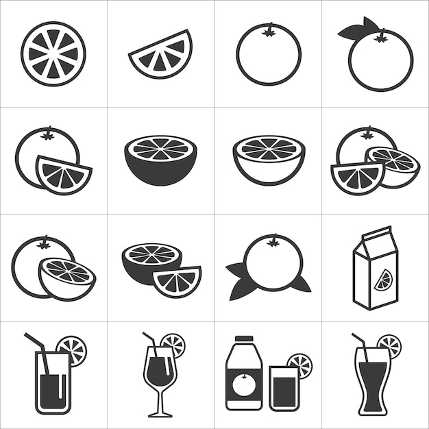 Vector set of orange icon