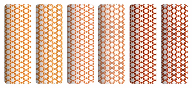 A set of orange and white geometric patterns