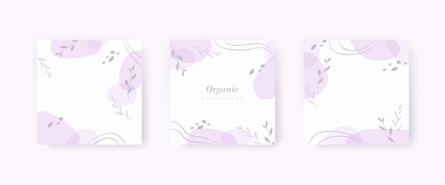 Vector set of organic abstract background