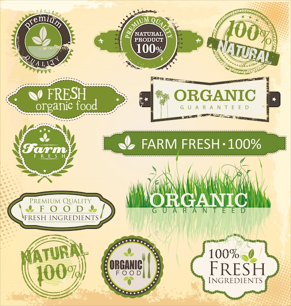 Set of organic labels