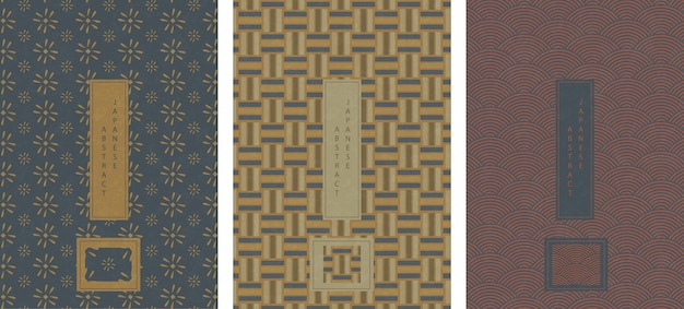 Set of oriental japanese abstract pattern