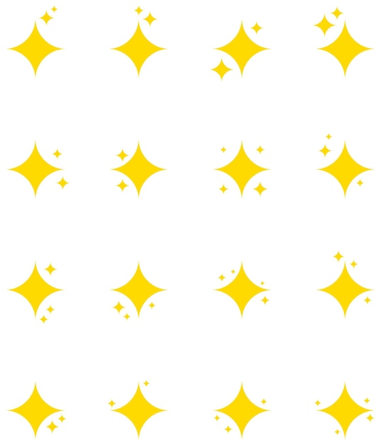 Set of original vector stars in on a white background Fireworks sparkle Shine Vector set of stars