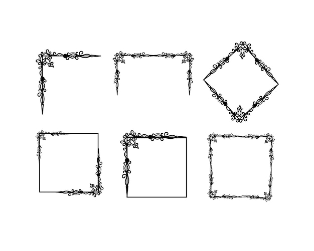 Set of ornament frames collection