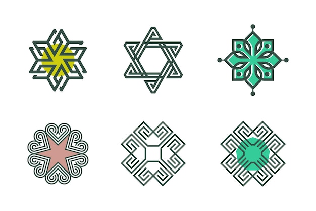 創造的なコンセプトを持つ飾りロゴ デザイン要素ベクトルのセット