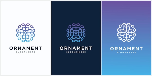 Set of ornament logo design.