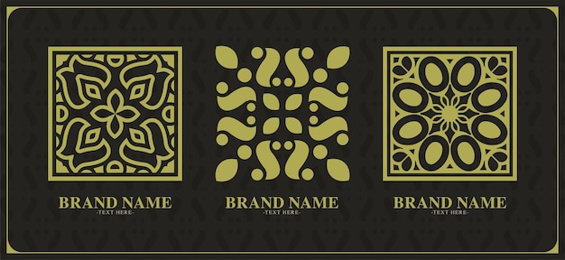 Set of ornament logo line art style luxury