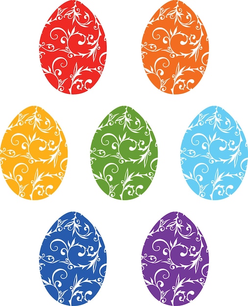 Un set di uova di pasqua ornamentali