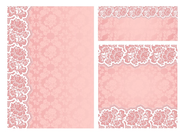 Set of ornate flowers vector frames