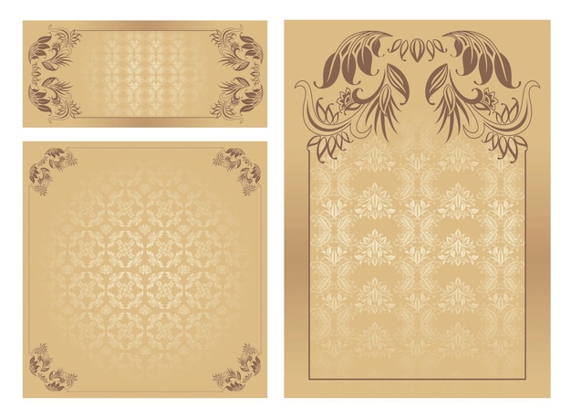 Set of ornate vector template, vector