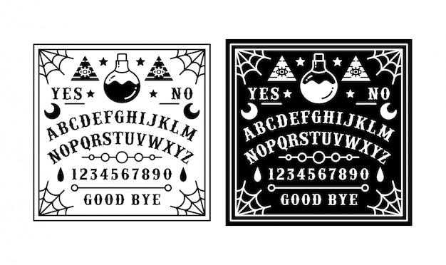 Vector set of ouija board