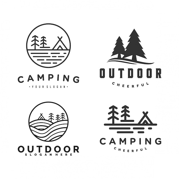 Vector set of outdoor and camping logo