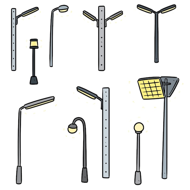 Vector set of outdoor lamp