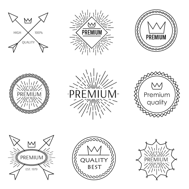 Vector set of outline emblems